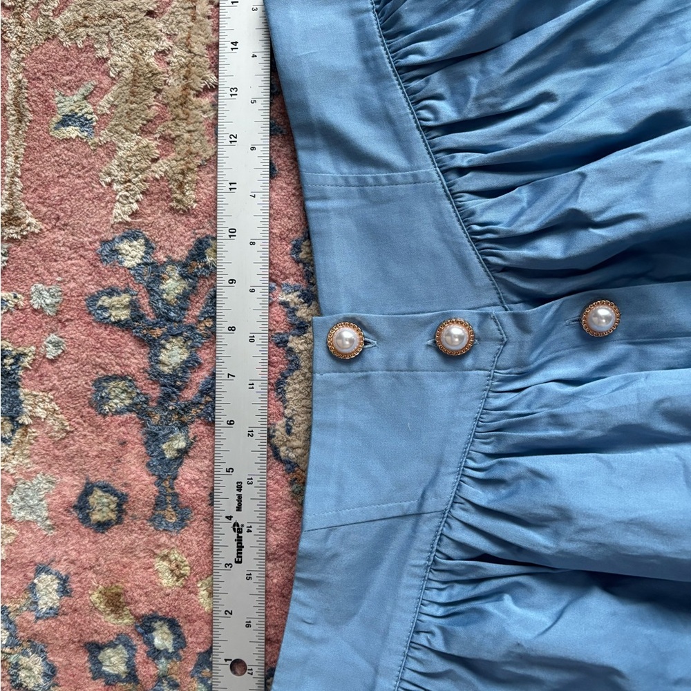 Maeve Sky Blue Button-Up Mini Skirt - Picture 8 of 8